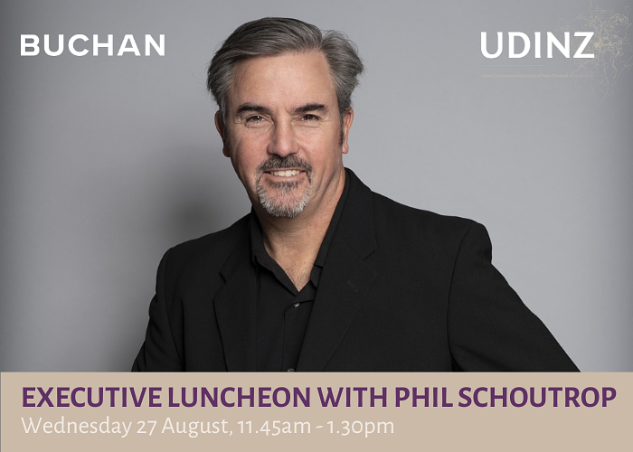Executive Luncheon with Phil Schoutrop hosted by Buchan and UDINZ logo